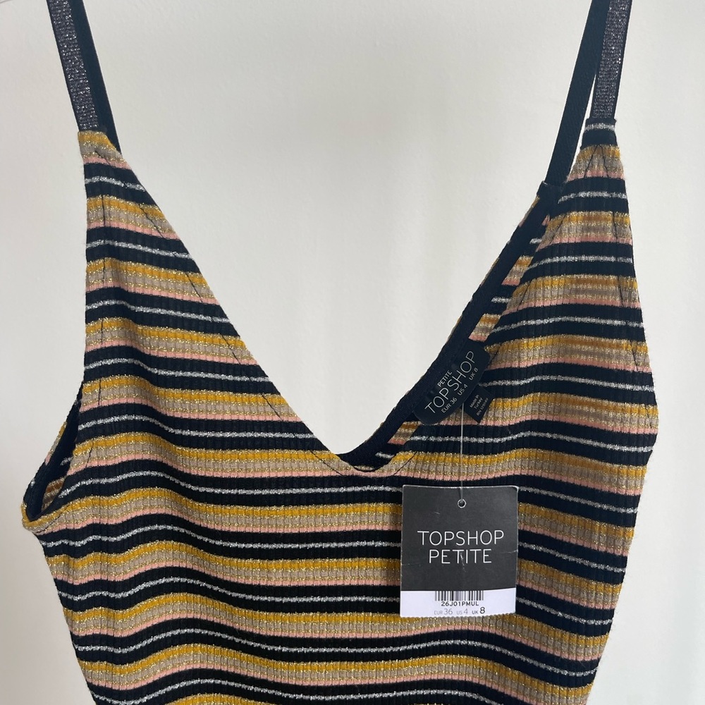 Topshop body con strappy dress. Sparkle. Size petite small. NWT, never worn - Picture 3 of 3